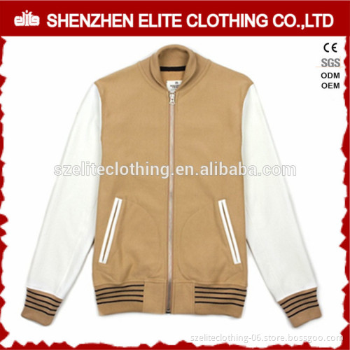 2017 plain tan white bomber cheap custom varsity jackets
